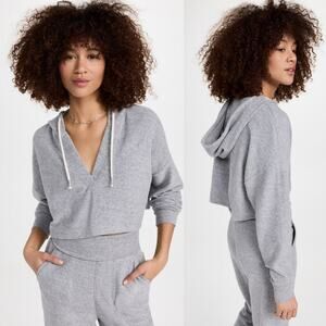 MWL by Madewell Brushed Drawstring Hoodie Cropped Sweatshirt S Athleisure Casual